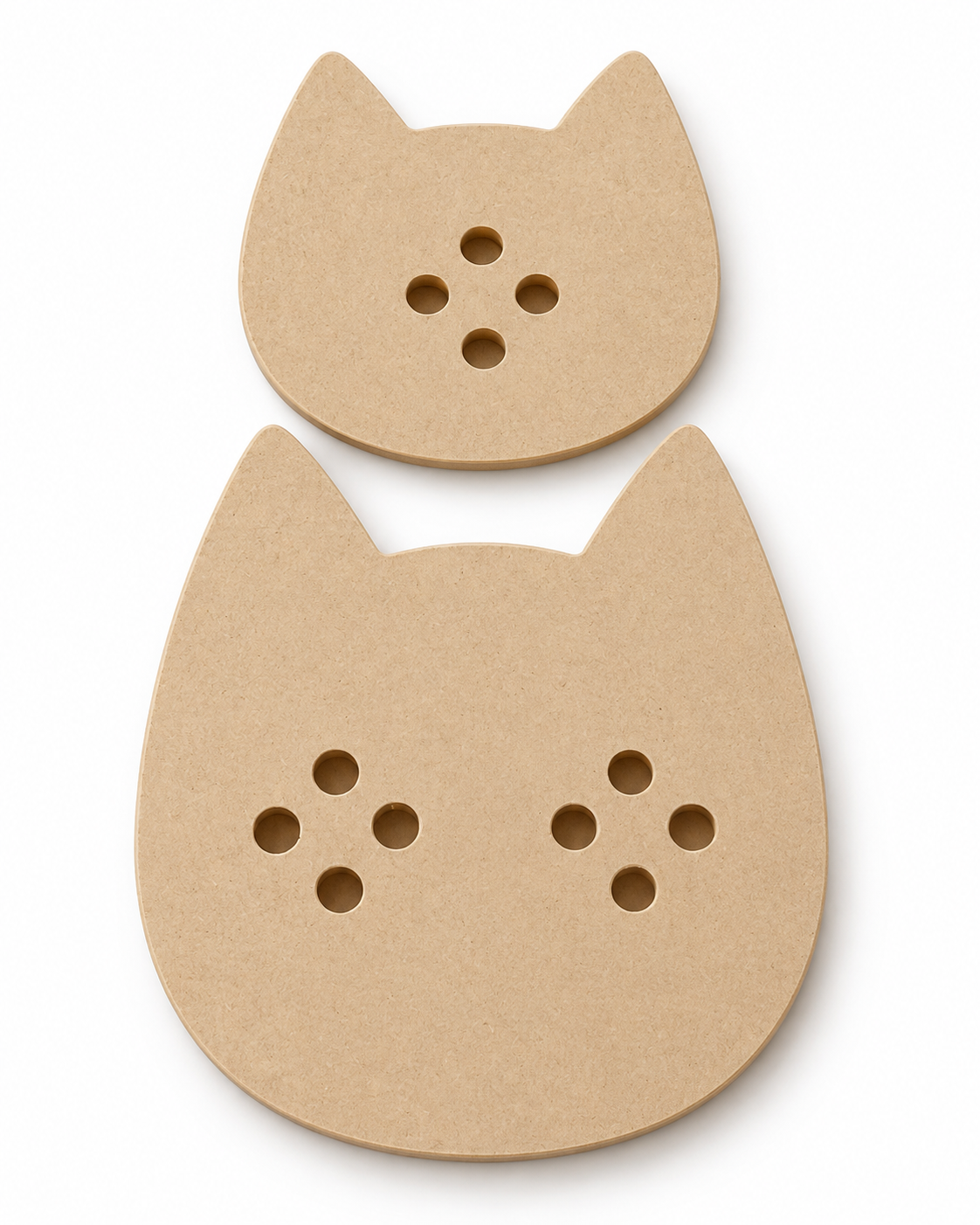 Dupla de Moldes Gato em MDF 25mm para Cerâmica