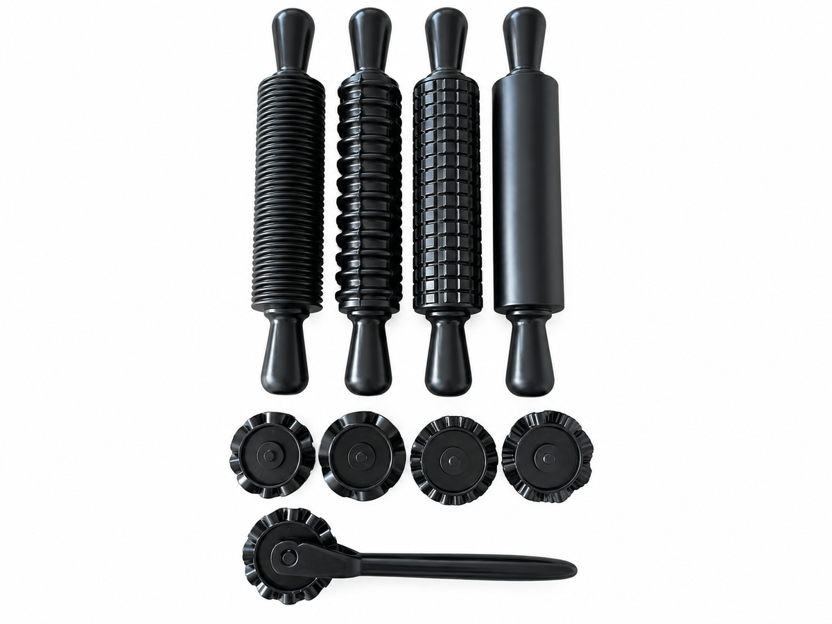 Kit de Texturizadores com Rolos e Guia para Cerâmica