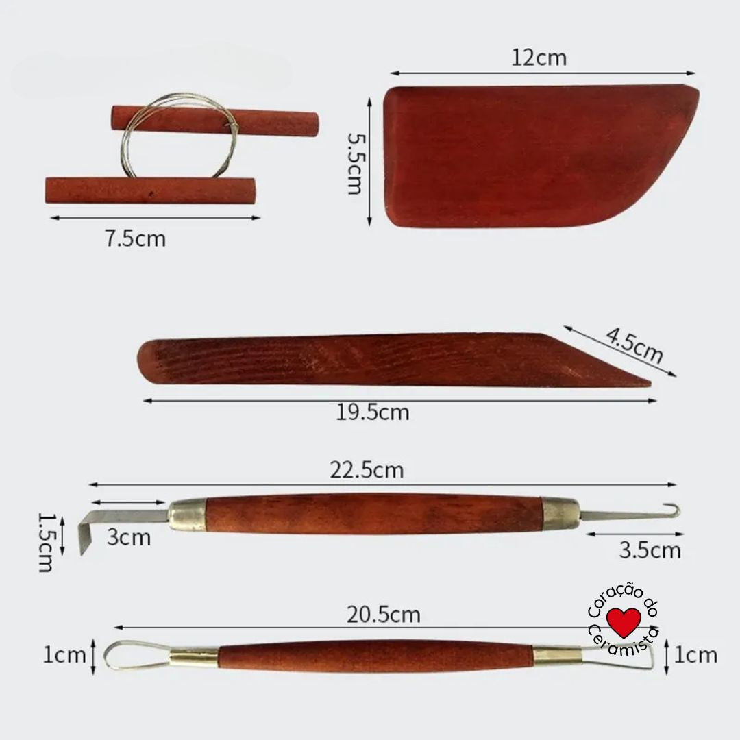 Conjunto de Ferramentas de Modelagem de Argila - 8 Peças