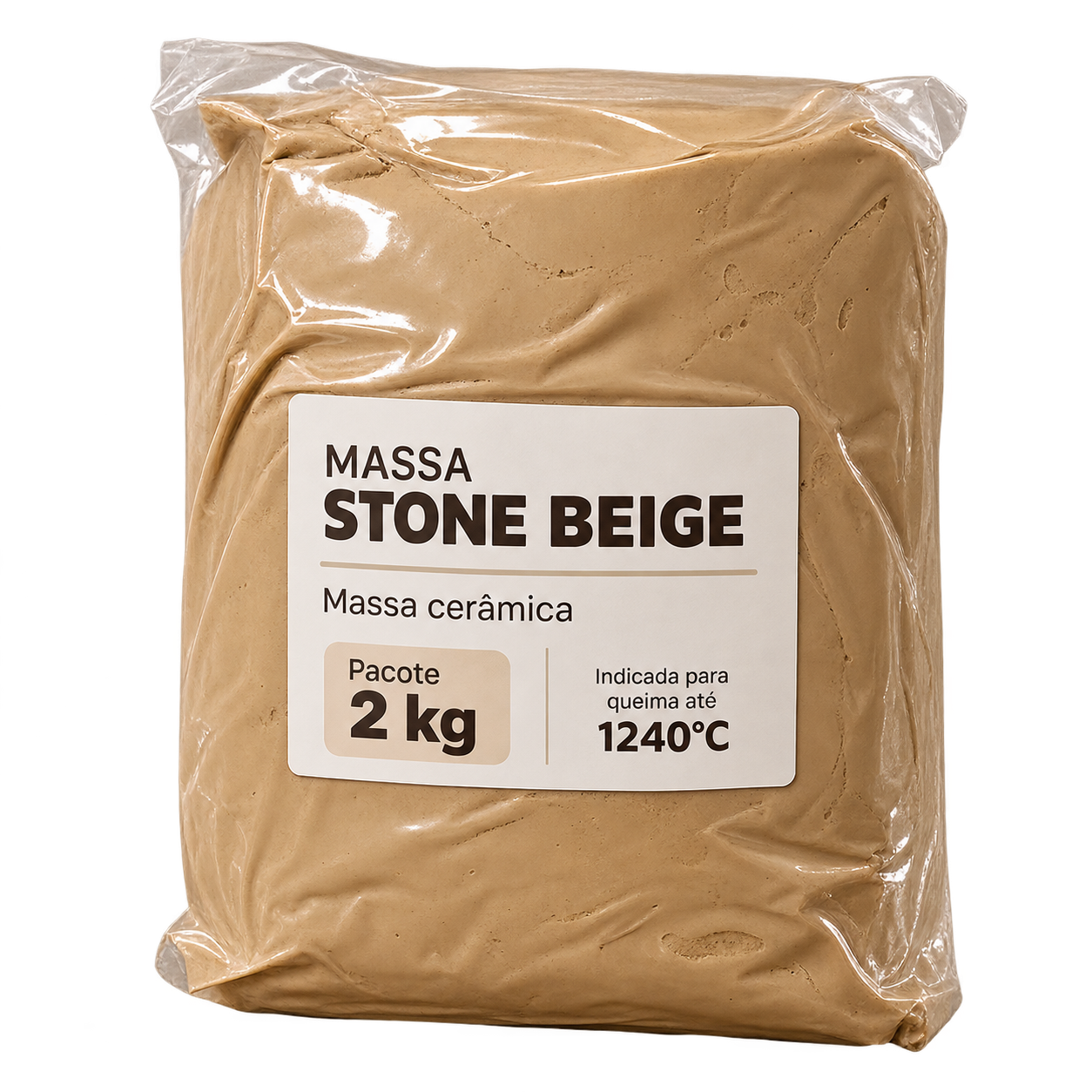 Massa Cerâmica Stone Beige 2kg (até 1240°C)