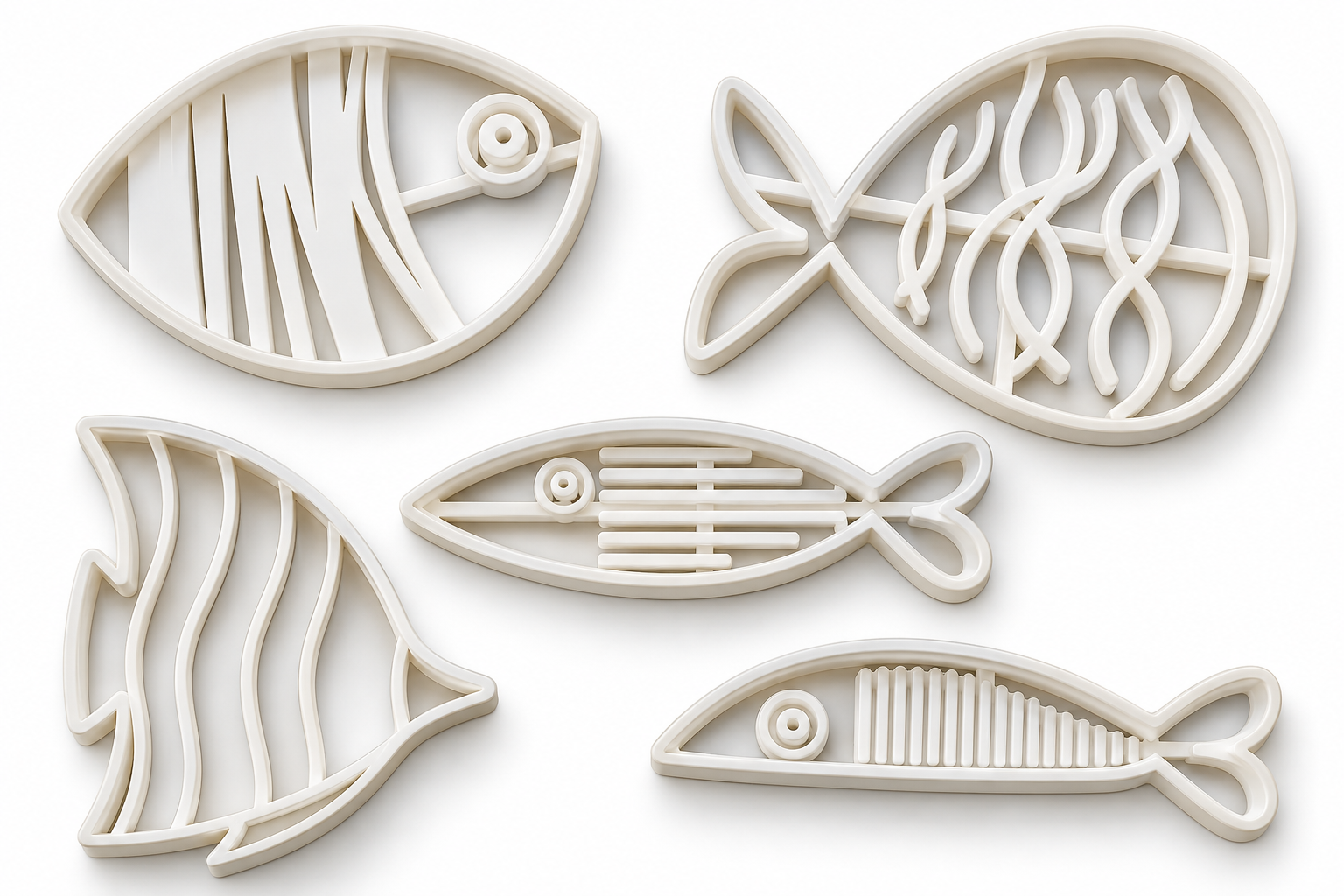 Kit de Moldes Peixes 20cm para Cerâmica