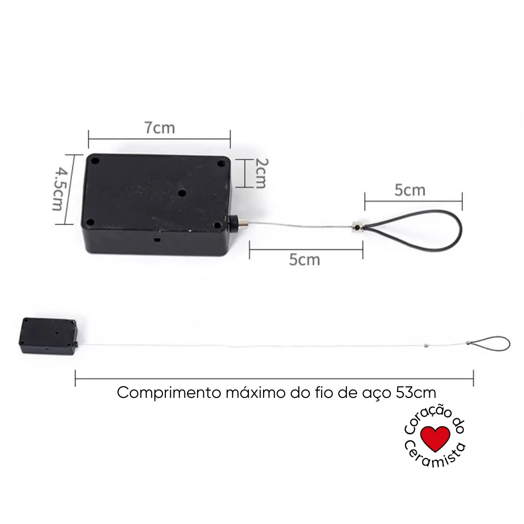 Cortador Retrátil de Argila — Fio de Aço Inoxidável com 53cm