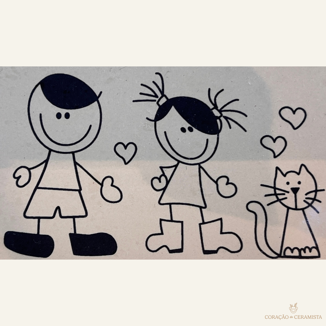 Decalques artesanais para cerâmica ou vidro - Baixa