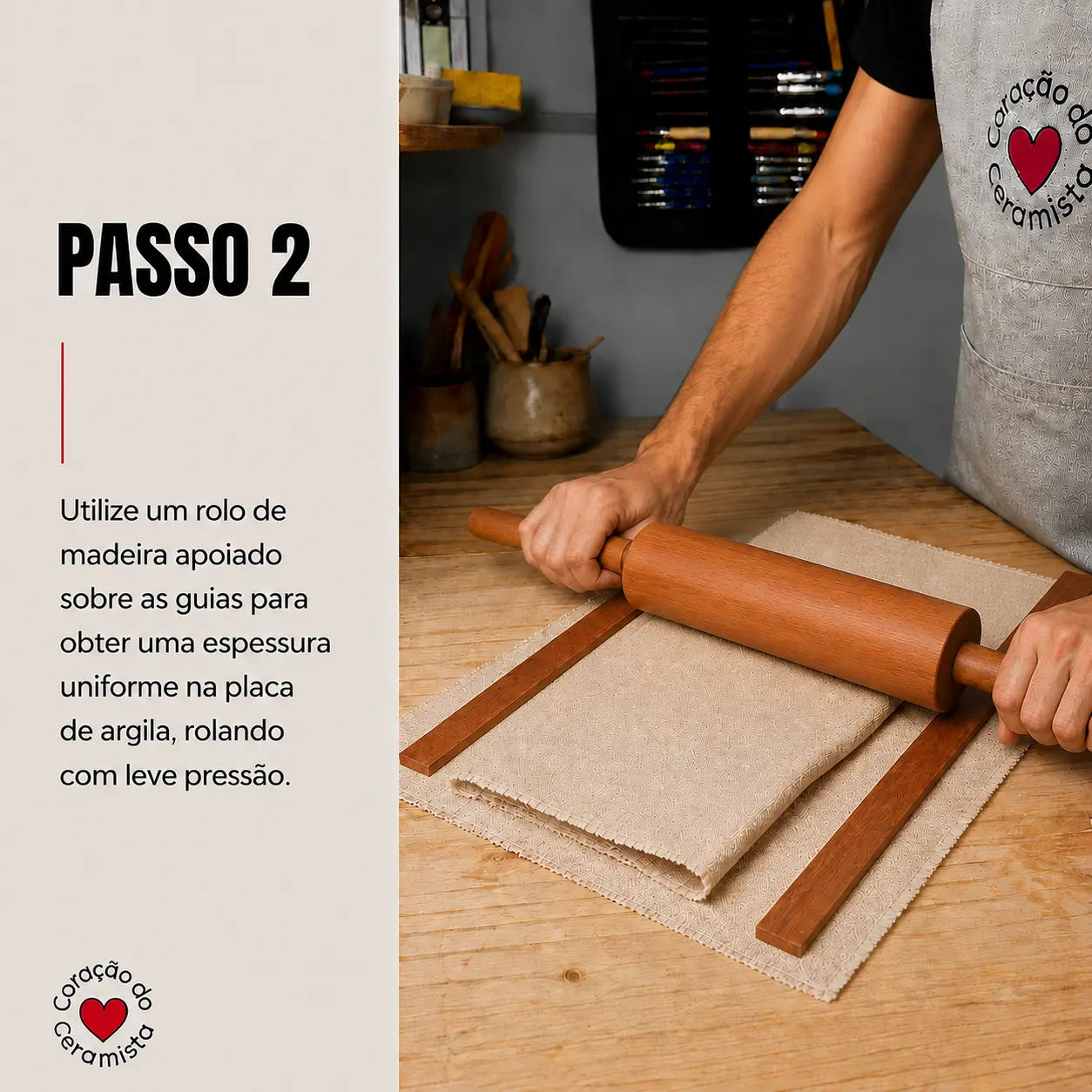Guias para Abrir Placas de Argila — Kit com 4 Espessuras