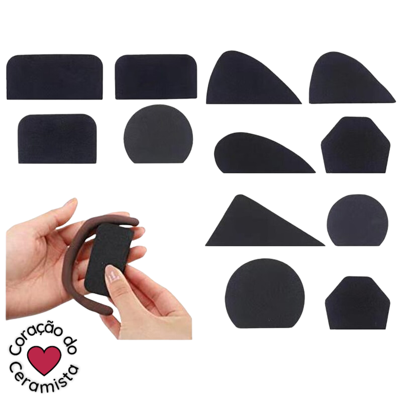 Moldes para Modelar Alças de Cerâmica — Kit com 12 Formatos