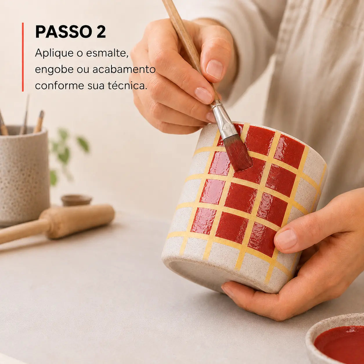 Como usar fitas para esmaltação cerâmica em xícara artesanal