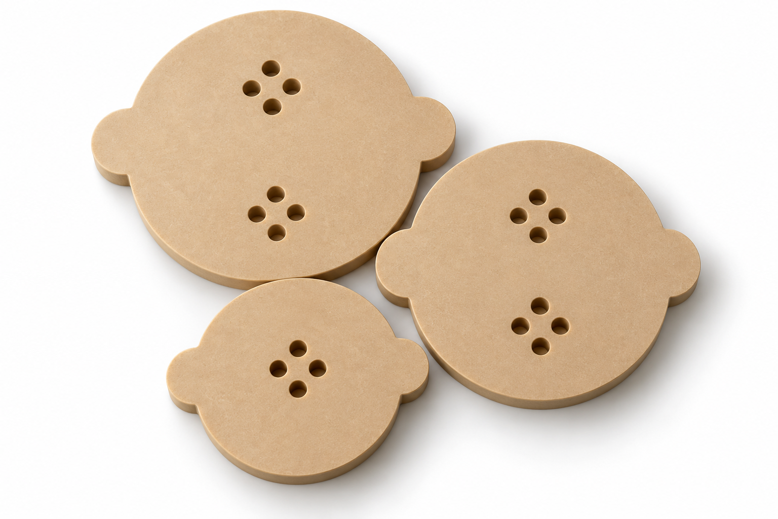Kit de Moldes Panelinha Redonda com 2 Pegadores em MDF 25mm