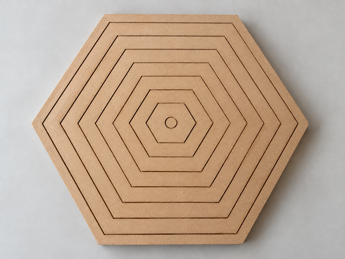 Disco de Marcação Sextavado 40cm em MDF para Cerâmica