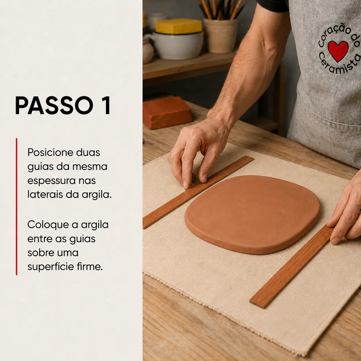 Guias para Abrir Placas de Argila — Kit com 4 Espessuras