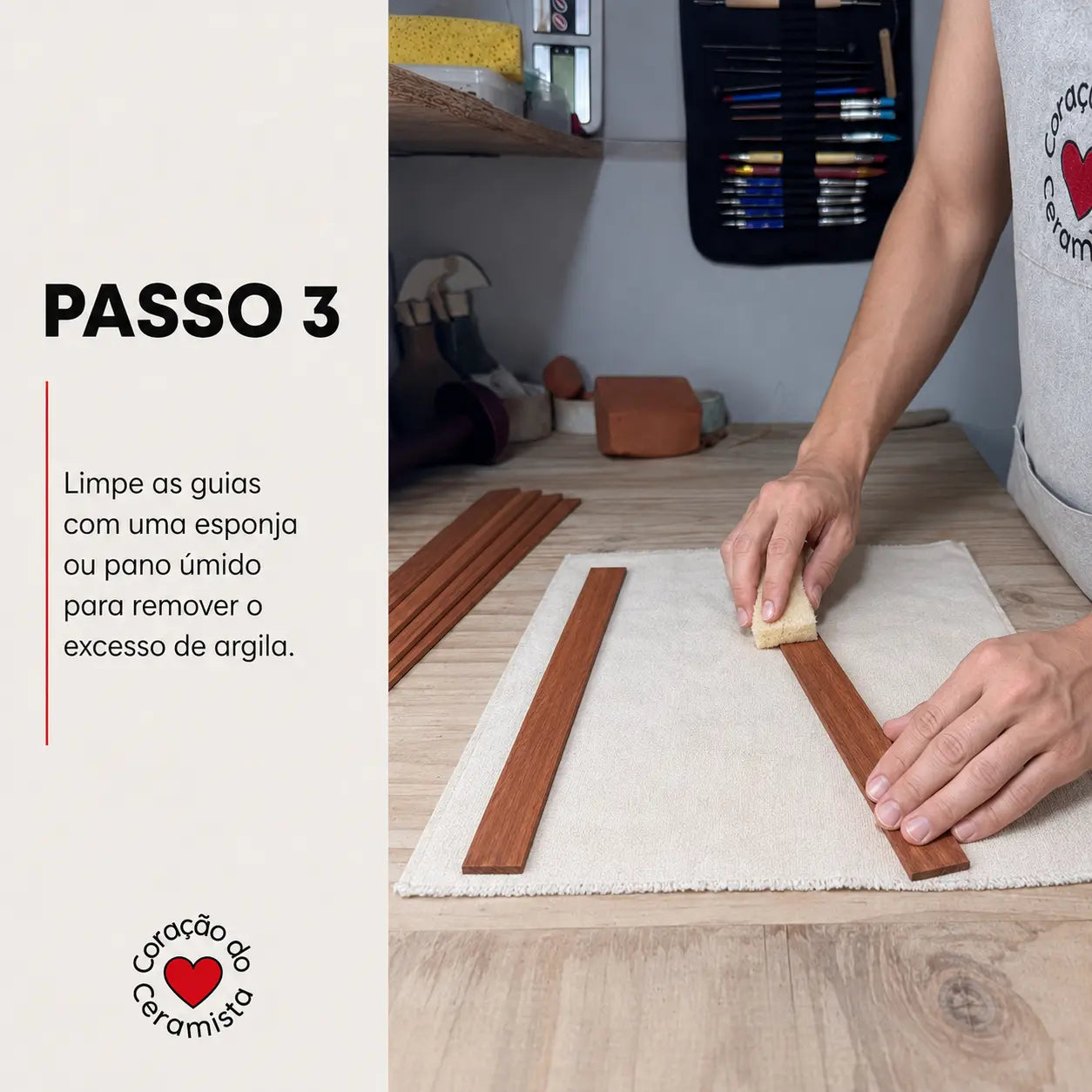 Guias para Abrir Placas de Argila — Kit com 4 Espessuras