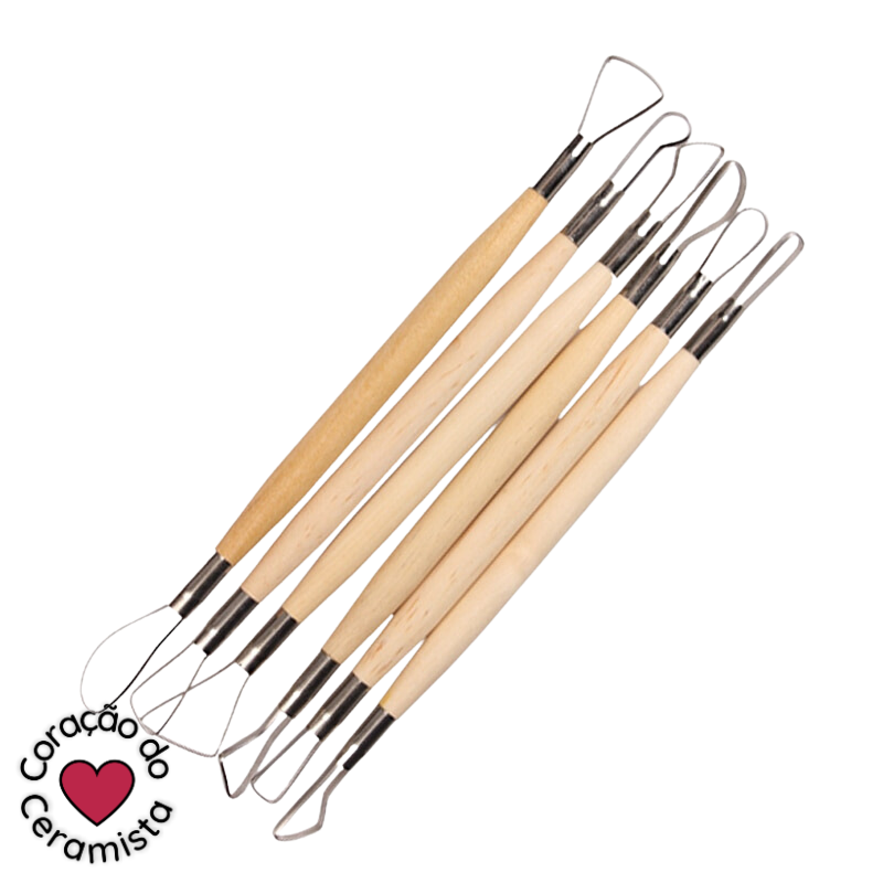 Conjunto com 6 estecas de fita ferramenta para fazer cerâmica no torno