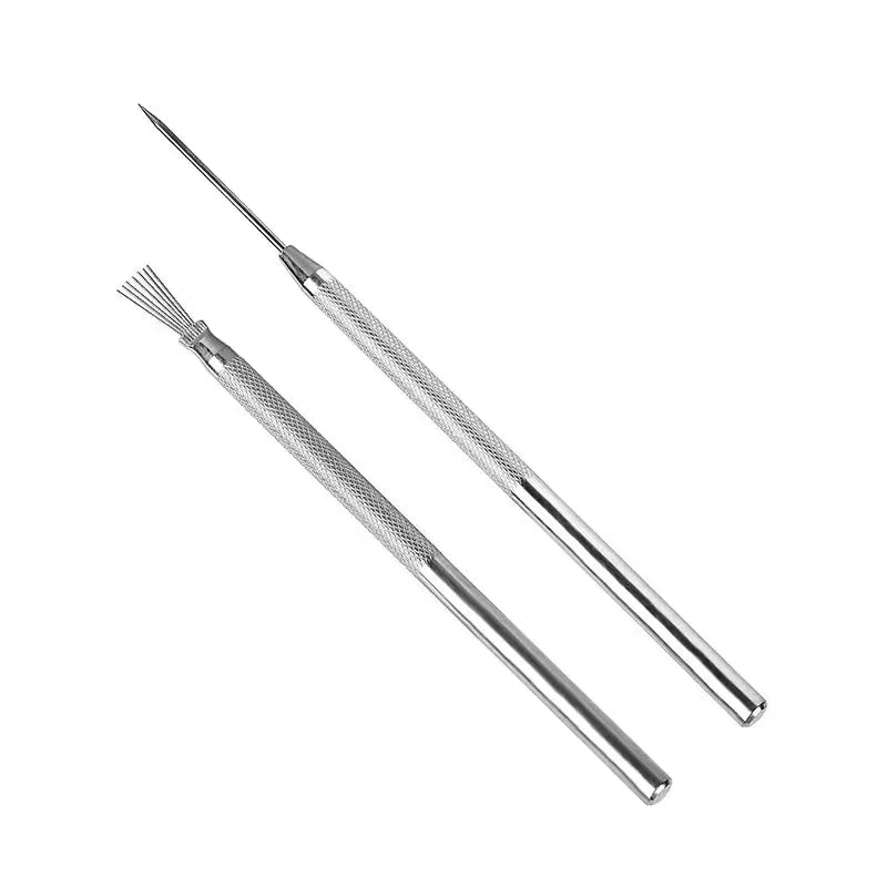 Agulha e raspador de aço inoxidável