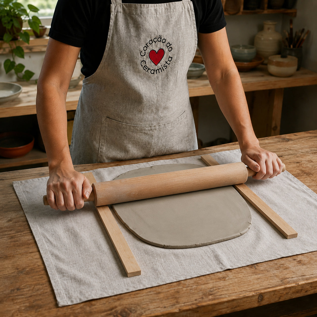 Tecido para Abrir Placas de Argila — Linho para Modelagem Cerâmica