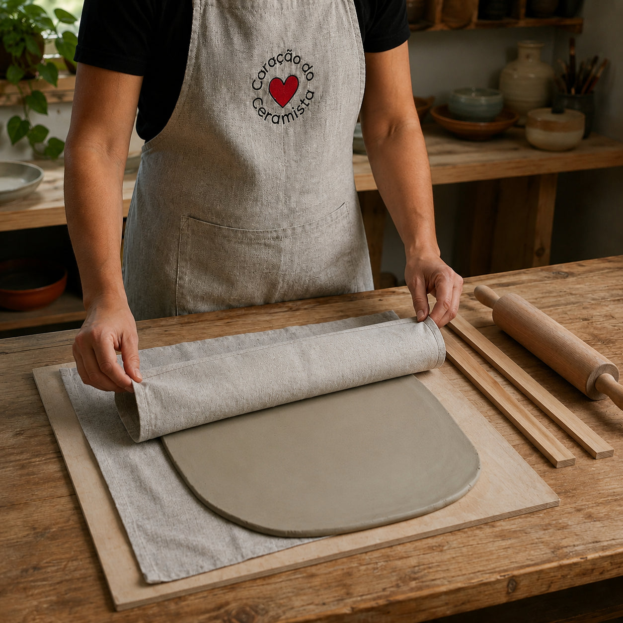 Tecido para Abrir Placas de Argila — Linho para Modelagem Cerâmica