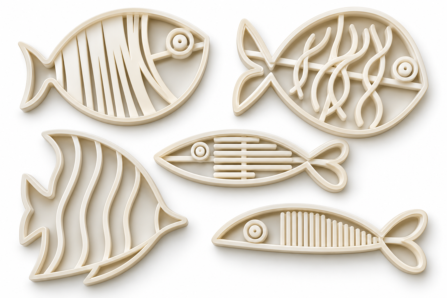 Kit de Moldes Peixes 29cm para Cerâmica