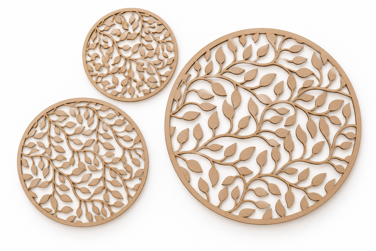Trio de Gabaritos Textura Folhas para Cerâmica